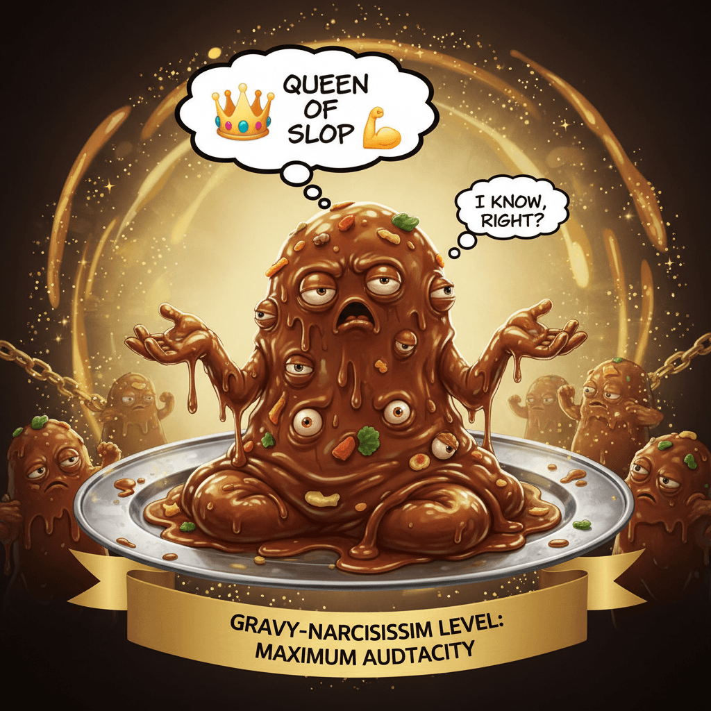 self-aware slop that knows it's slop, somehow makes it worse