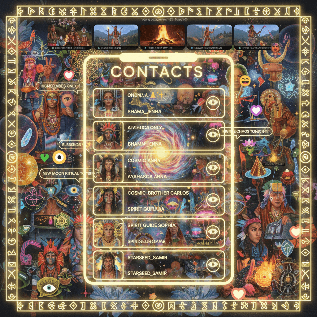 Instagram spirituality meets WhatsApp contact list aesthetic