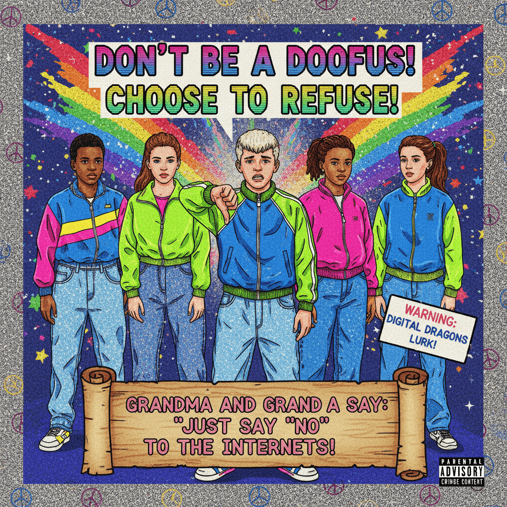 90s DARE program energy but make it cringe