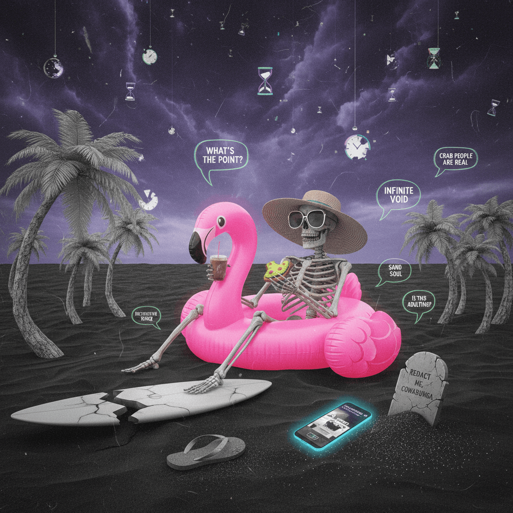 skeleton vibes: when your beach day has an existential crisis