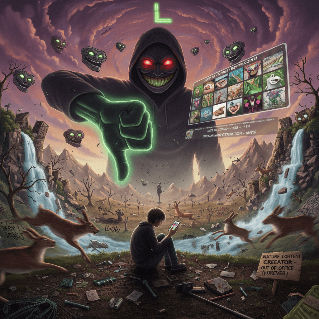 god mogging you while nature speedruns collapse