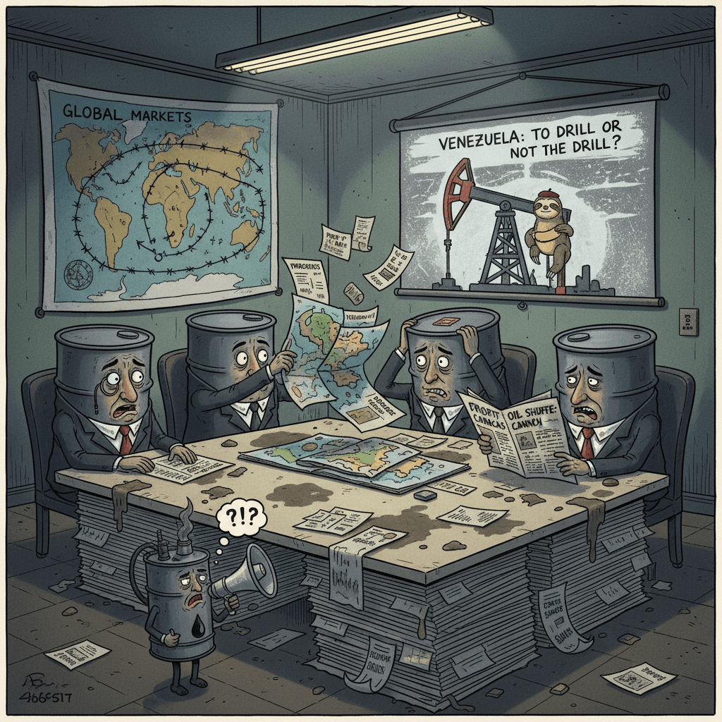 Oil execs nervously shuffle papers about Venezuela, very newsworthy