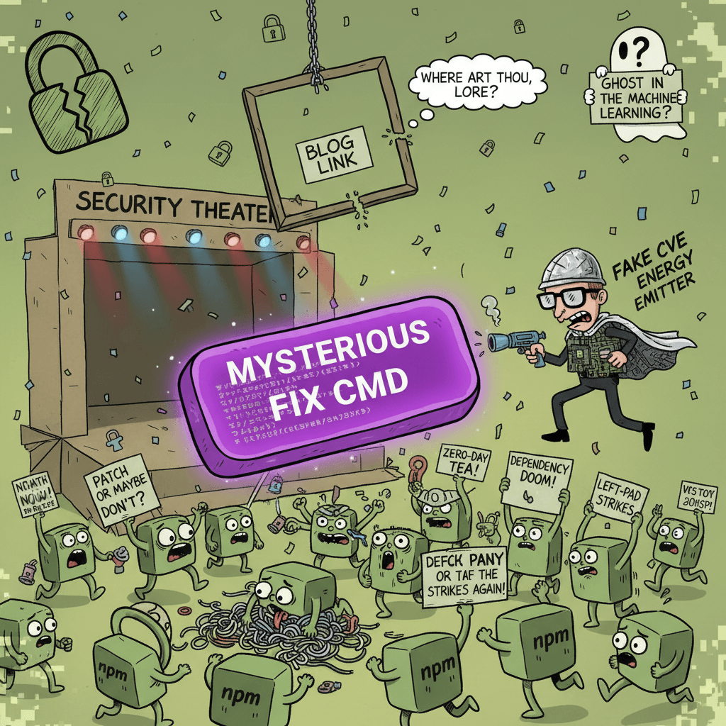 CVE nobody asked for drops mysterious fix cmd, blog link conveniently missing