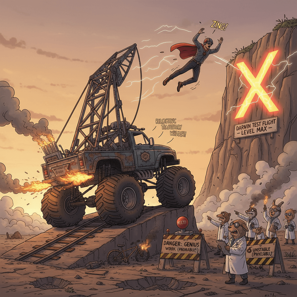 truck go brrr, human go YEET: relativistic catapult physics