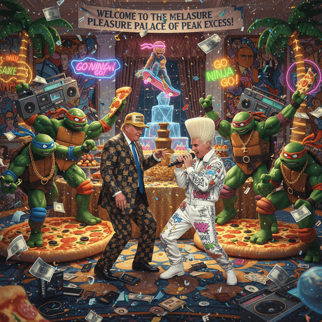 Vanilla Ice + Ninja Turtle at Trump party: the timeline we didn't deserve