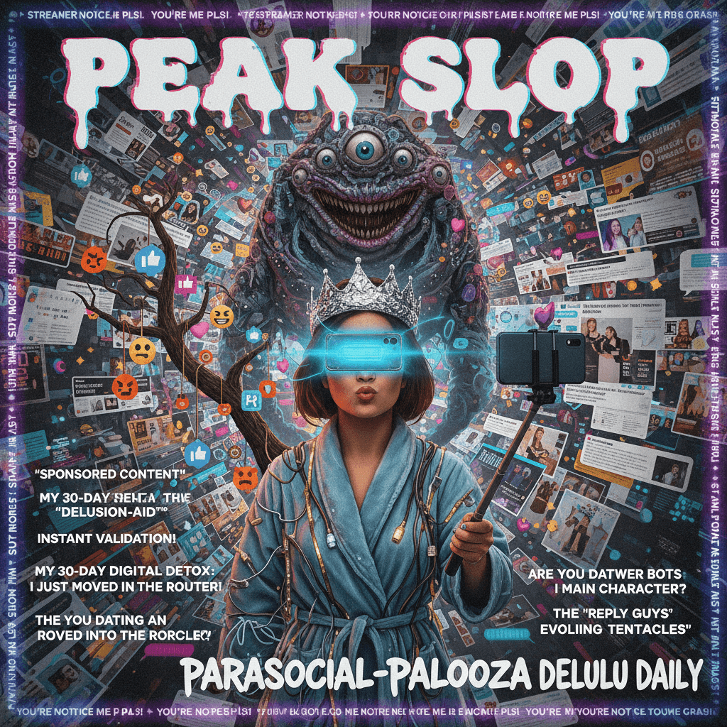 Peak slop: a magazine cover fever dream of internet's worst impulses