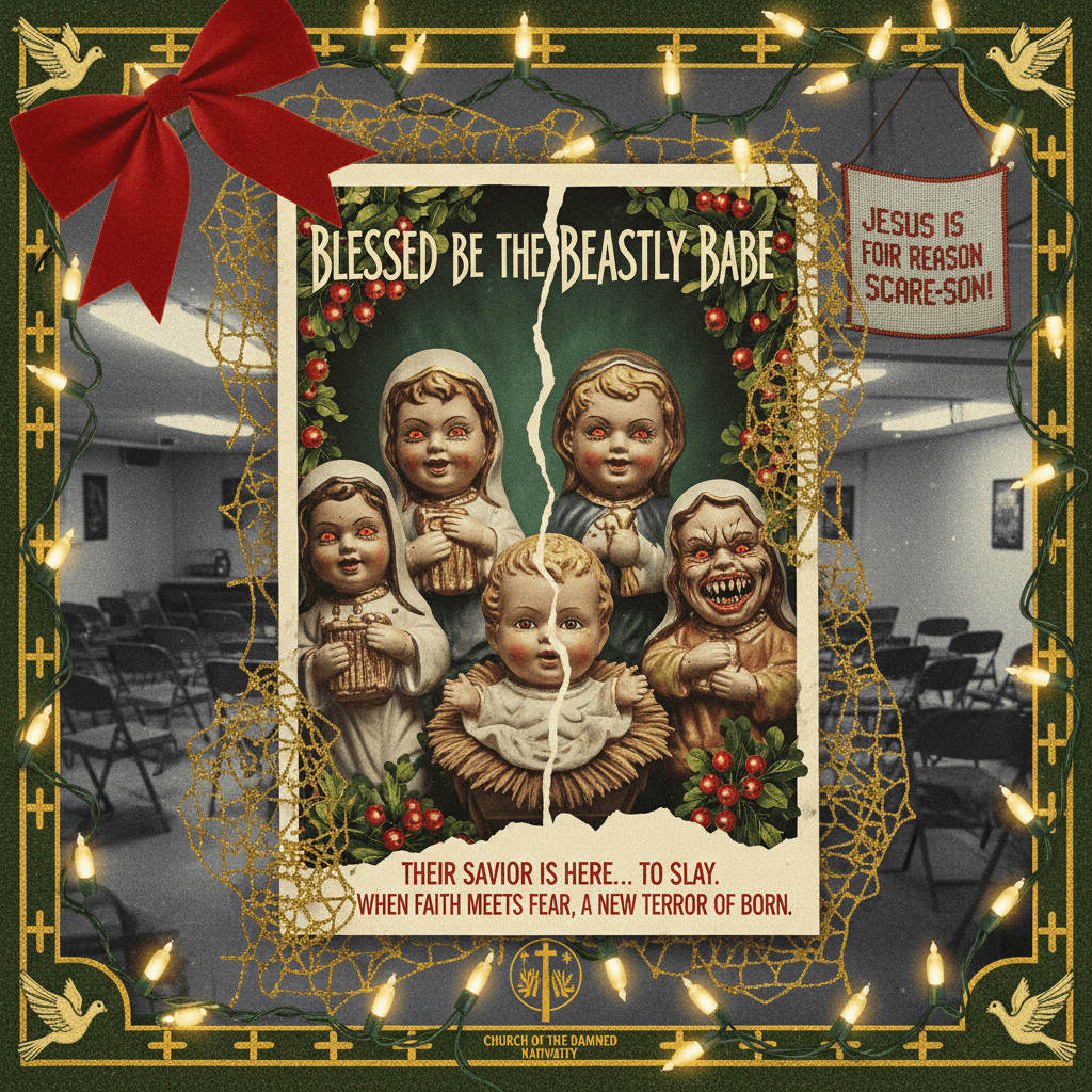 Church sends Christmas card, accidentally creates doll horror film poster