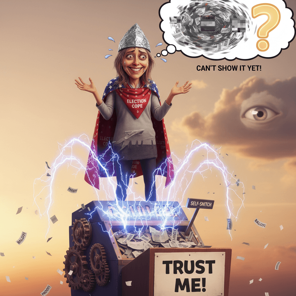 Candidate admits to election fraud evidence then immediately explains why she can't show it