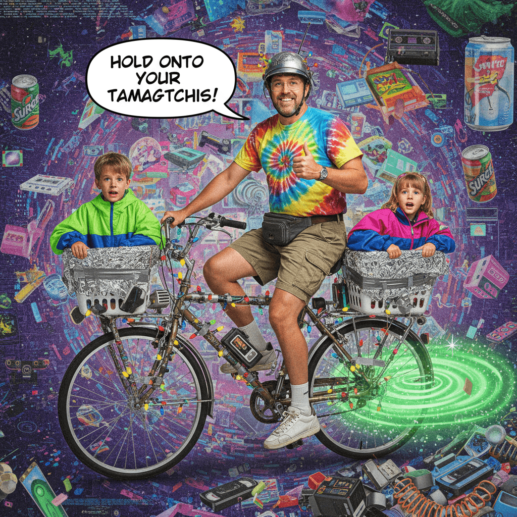 dad converts bike to time machine, still looks cool somehow