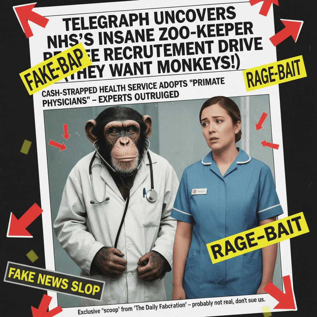 Telegraph discovers NHS's wildest hiring strategy (extremely fake)