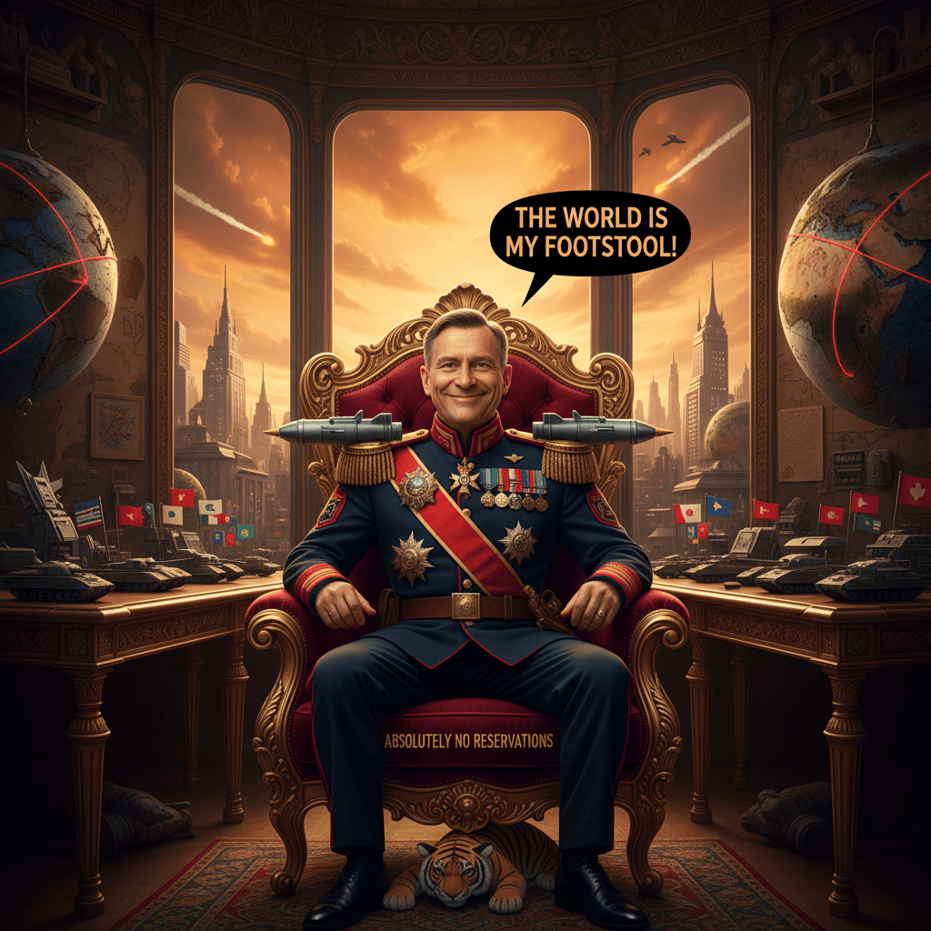 "Not afraid of anything" while sitting in fancy chair supremely confident