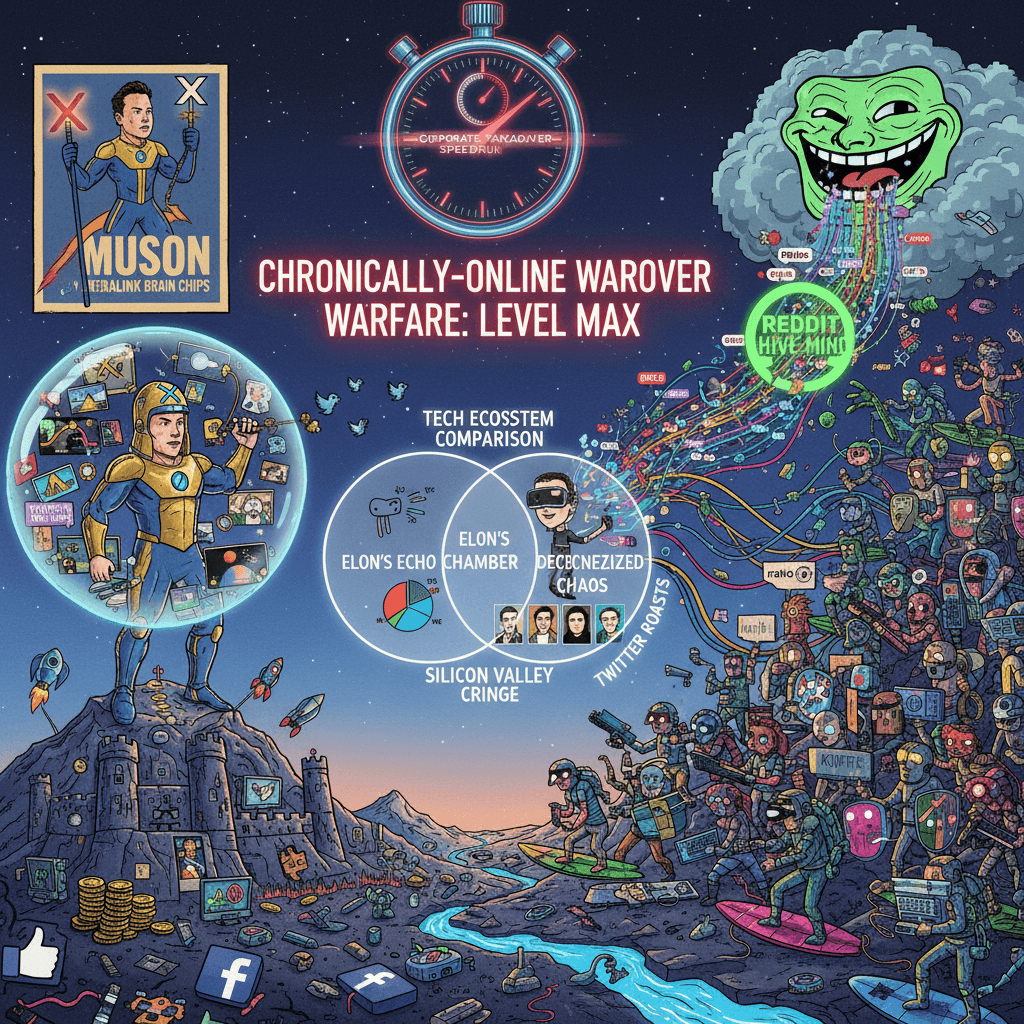 one billionaire's delusion vs the entire internet, visualized