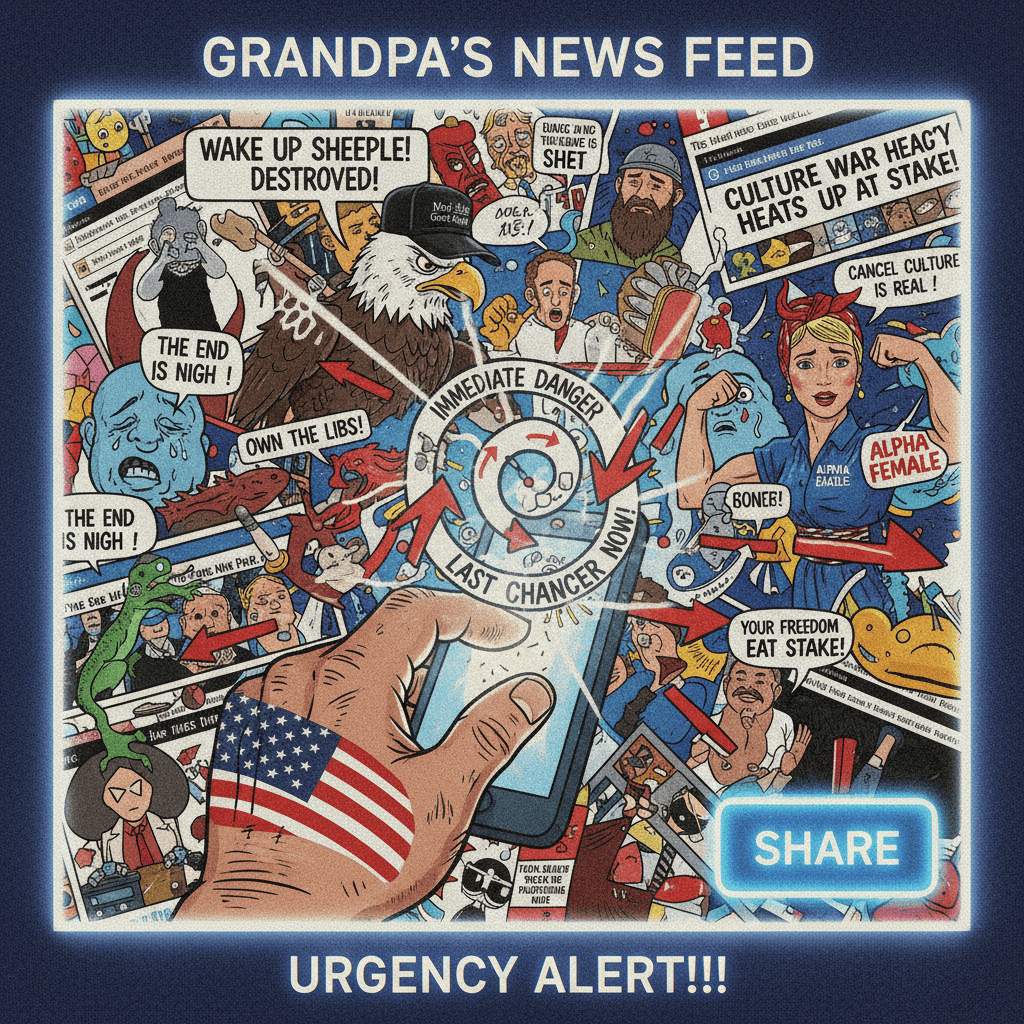 Grandpa's Facebook tier politics wrapped in urgency porn