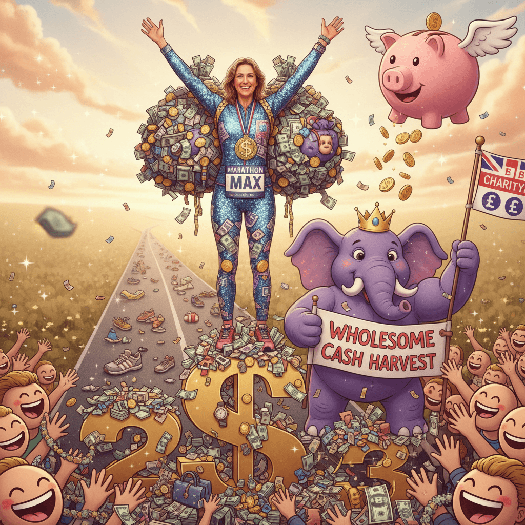 Woman runs really far, raises embarrassing amount of money