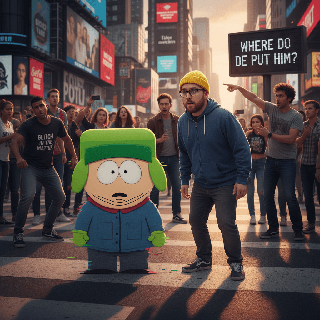 Cartoon man found in real life, nobody knows what to do