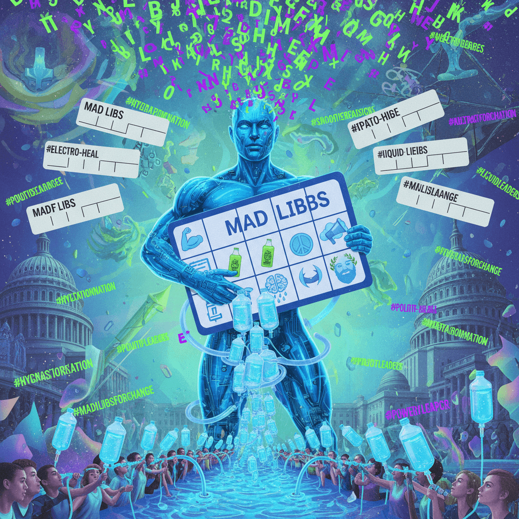 Wellness bingo meets political mad libs with extra hydration