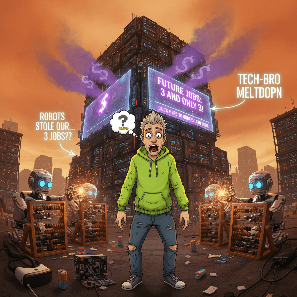 data center gonna create 3 jobs, shocked man remains shocked