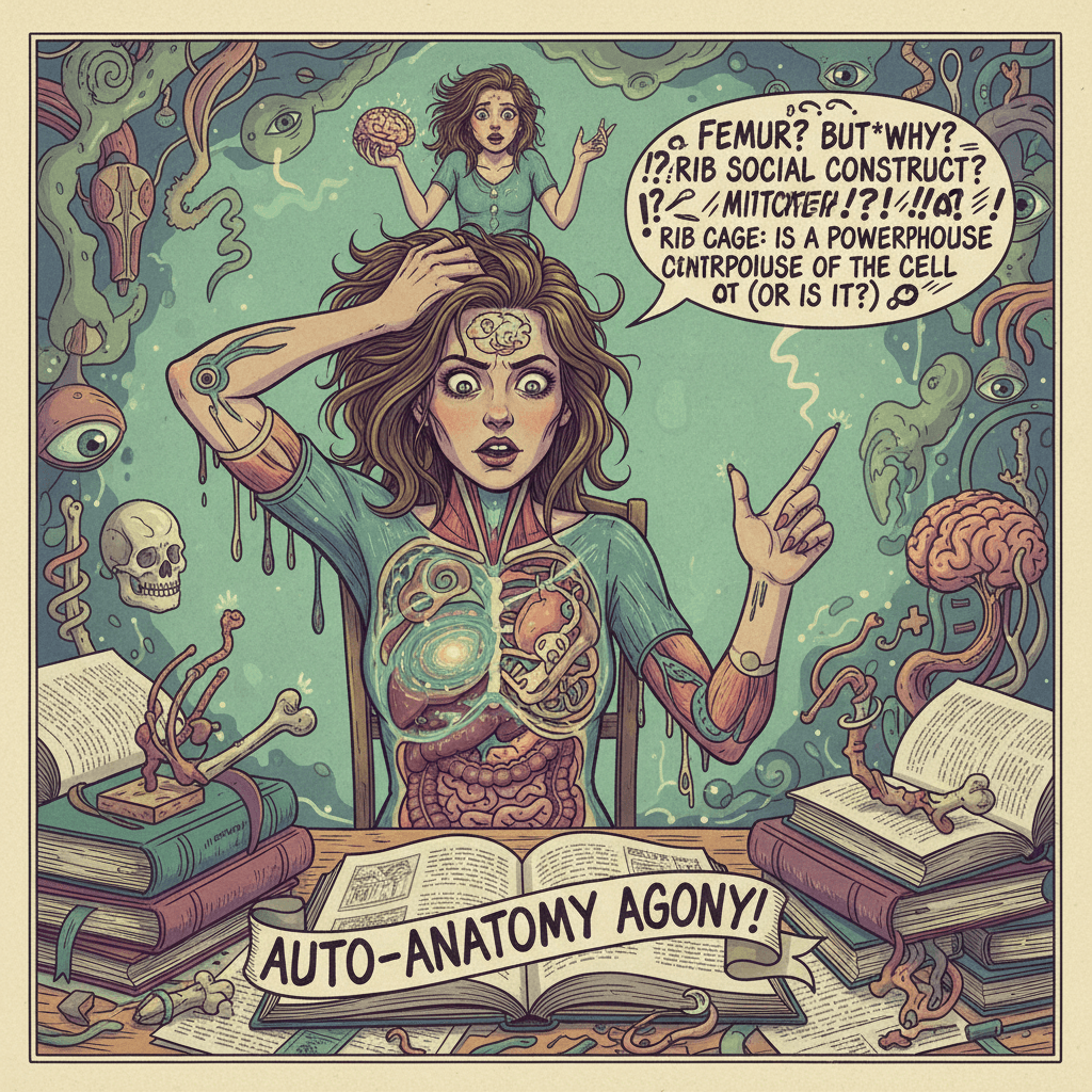 girl has existential crisis about explaining anatomy to itself