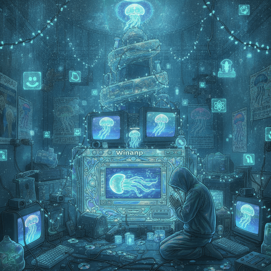 Unironically worshipping translucent jellyfish UIs like they invented culture
