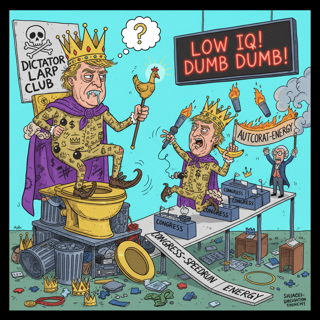 wannabe king gets called low IQ, responds with low IQ energy