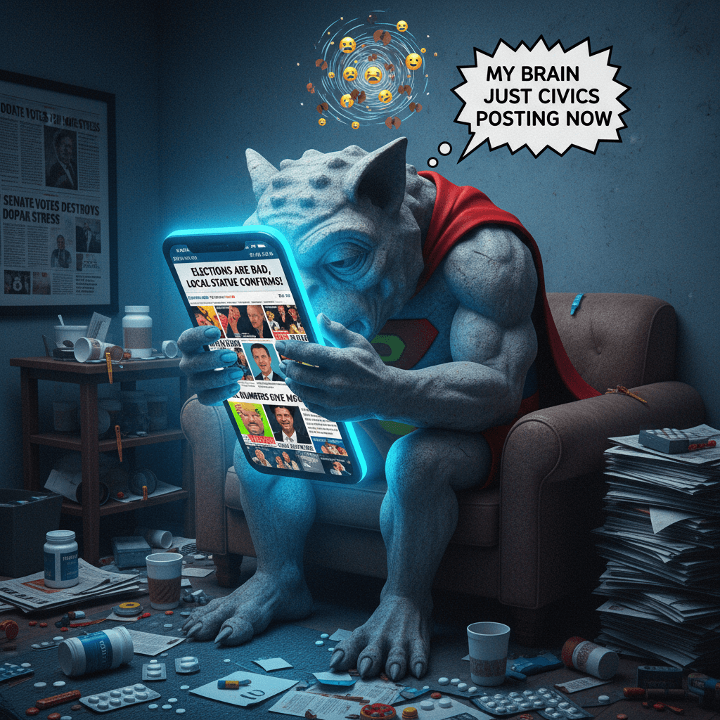 Guardian discovers politics stresses people out, more at 11