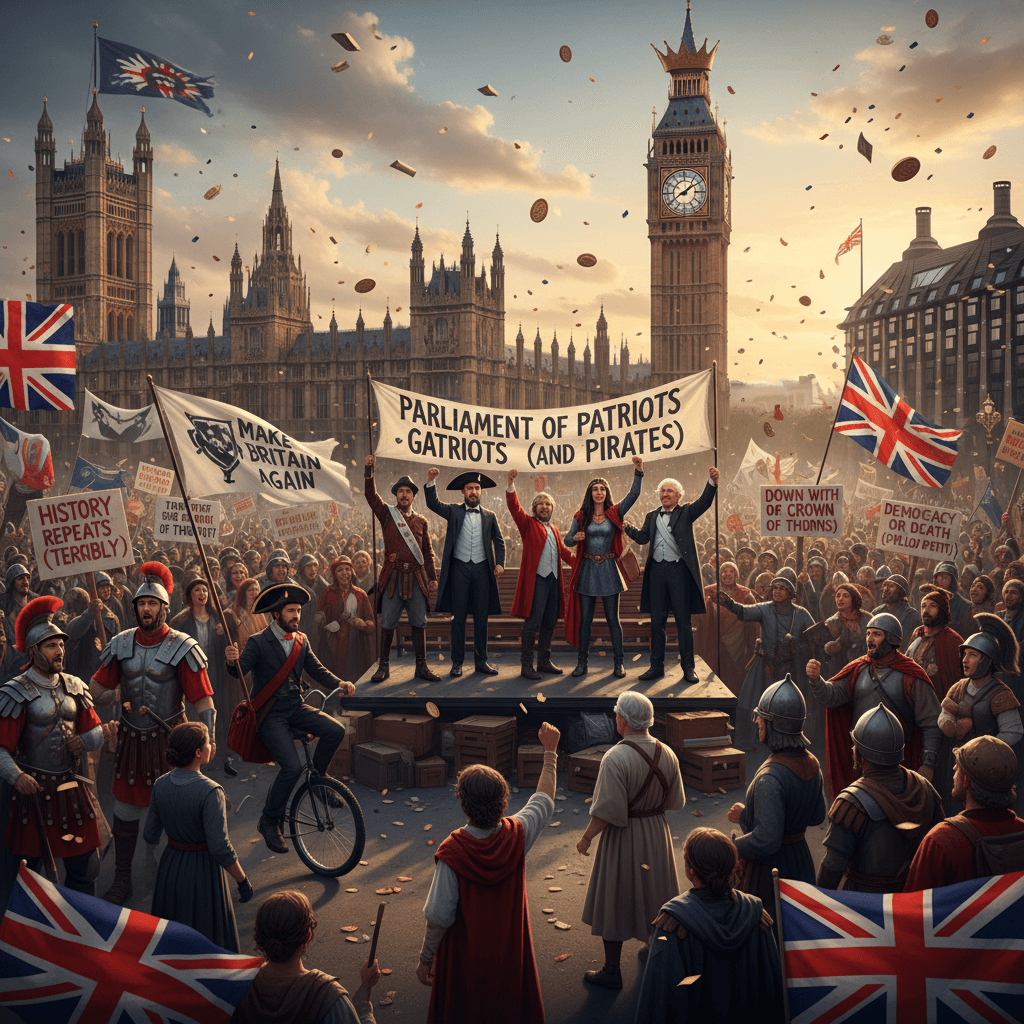 Thousands gather to cosplay as history in Parliament Square