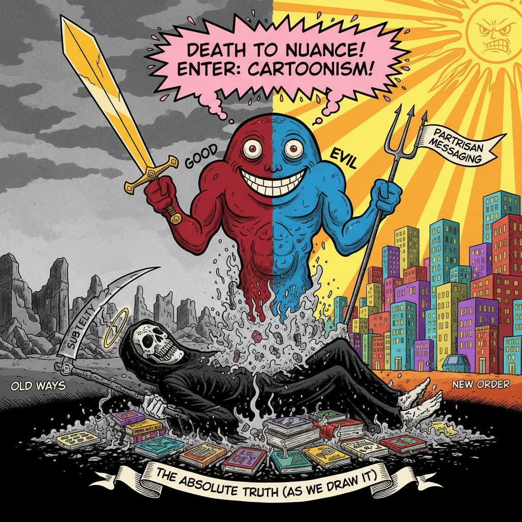 Subtlety died so this cartoon could exist