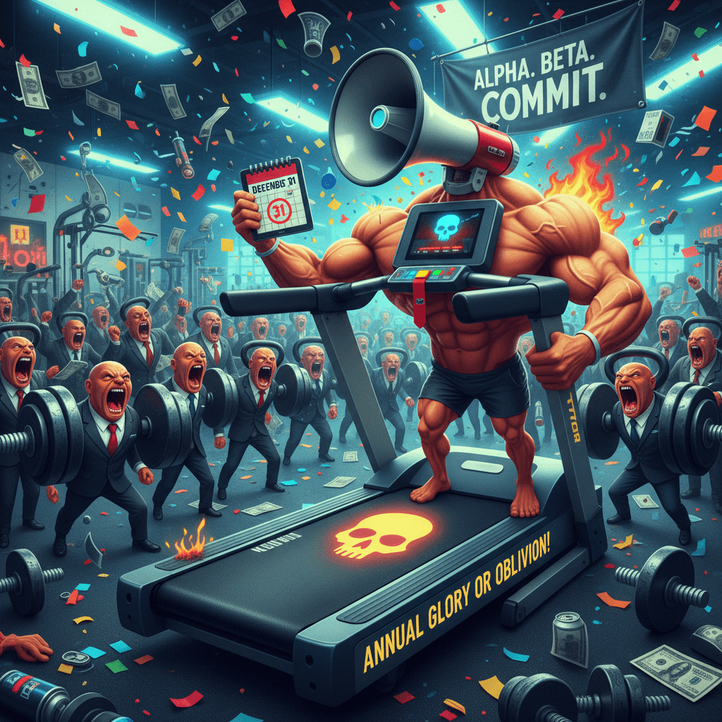 Fitness brand yells at you to commit annually or die trying