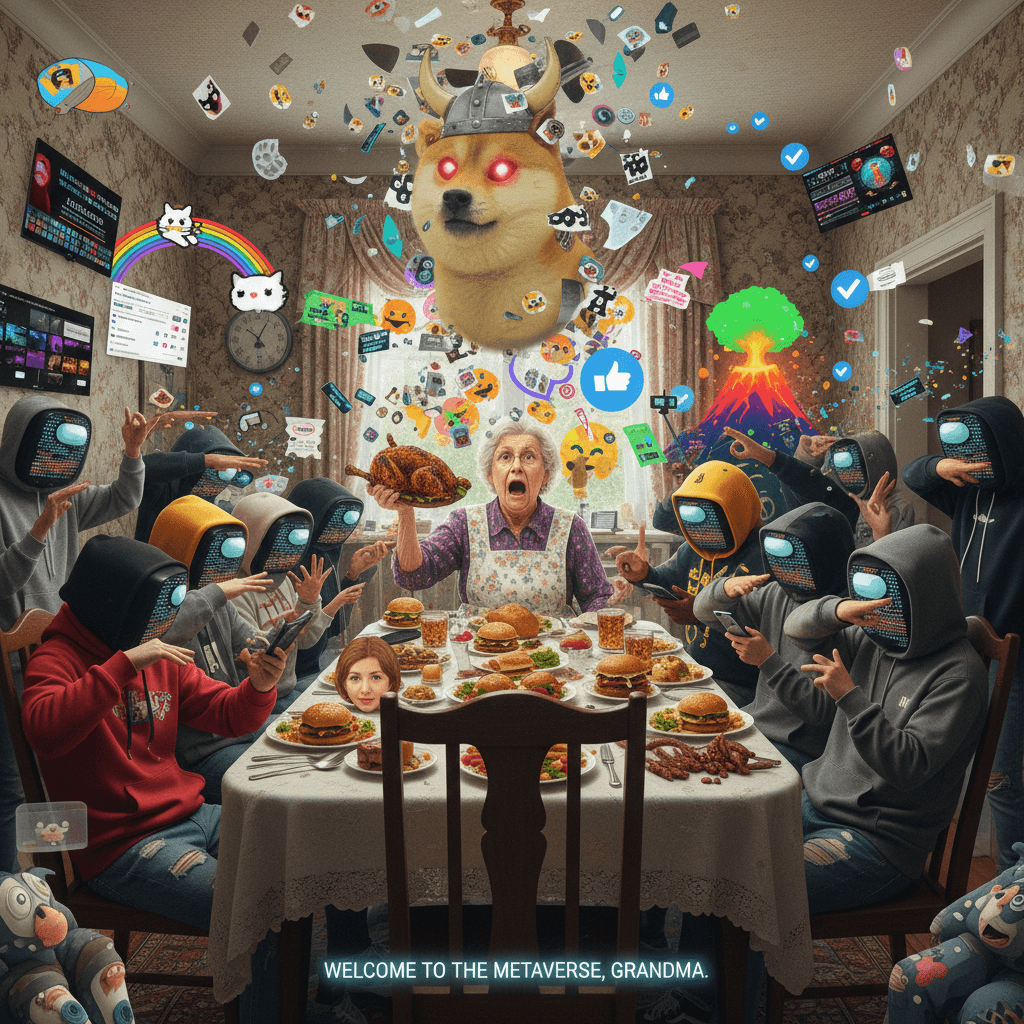 bro summoned the entire internet into grandma's dining room