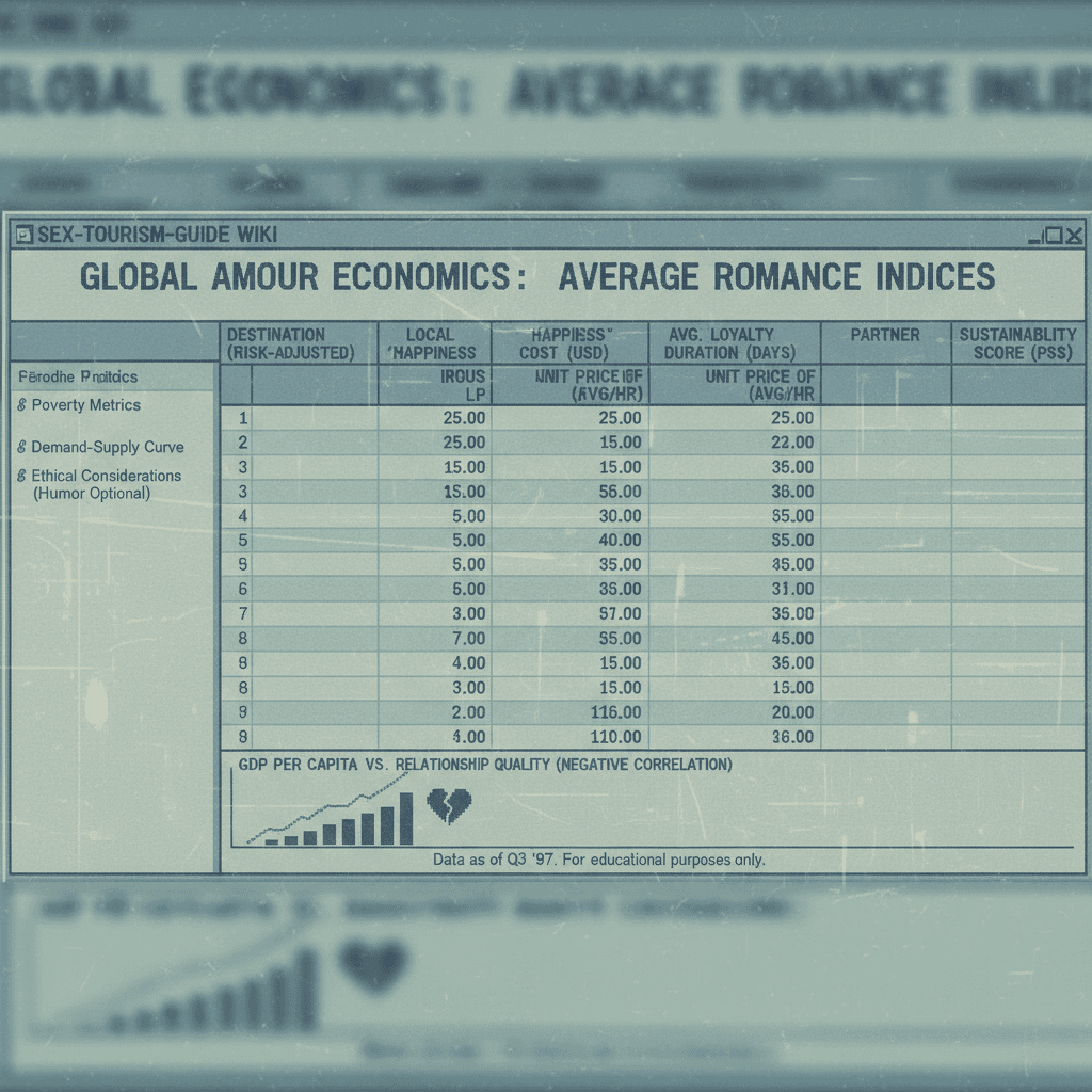 Budget sex tourism spreadsheet, because nothing says romance like avg prices