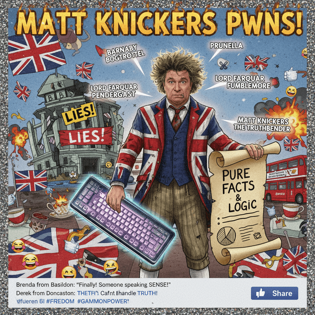 Matt Knickers pwns the BBC with pure facts and logic (names invented)
