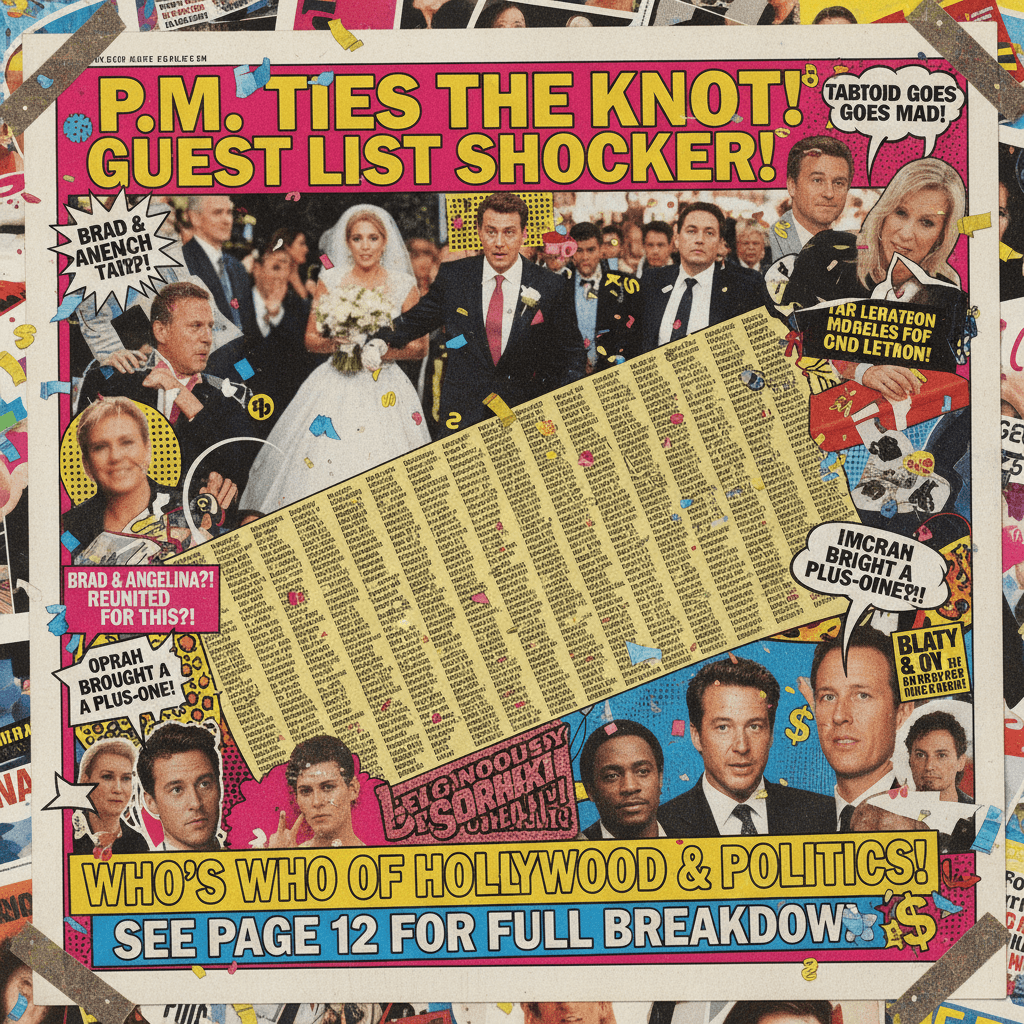 PM gets married, tabloid loses mind over guest list