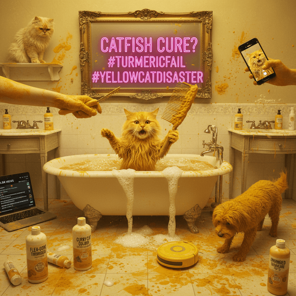 turmeric baths: 1 flea treatment, 0 cat color consultations