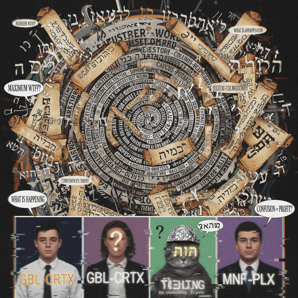 random politics + hebrew + nonsense acronyms = maximum confusion