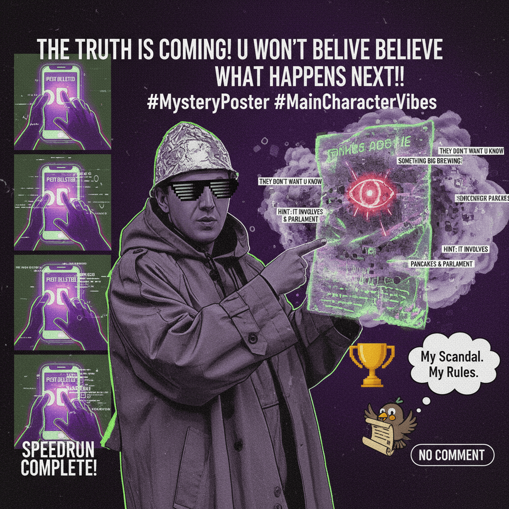 Breaking: Local poster hints at vague future scandal, refuses elaboration