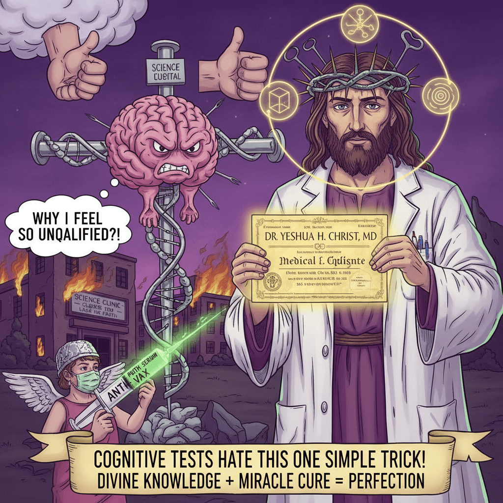 Jesus passed the medical boards, apparently. Cognitive tests hate him.
