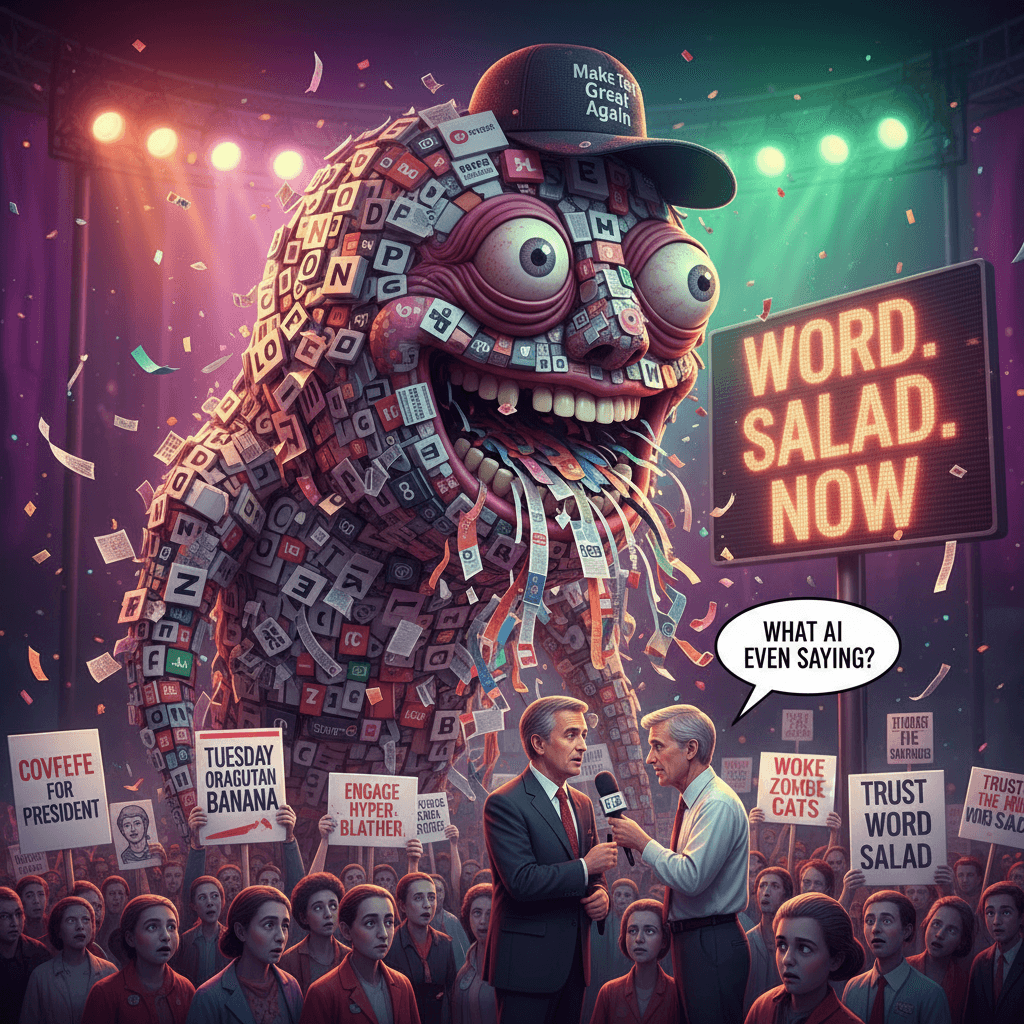 Linguistic chaos: when word salad achieves sentience