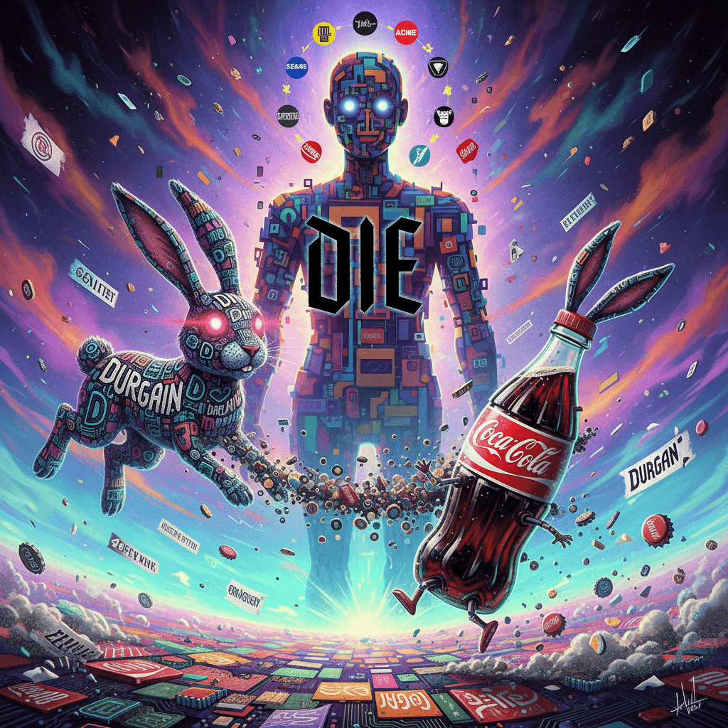 DURGAIN rabbit and COKE hop through the void while DIE watches