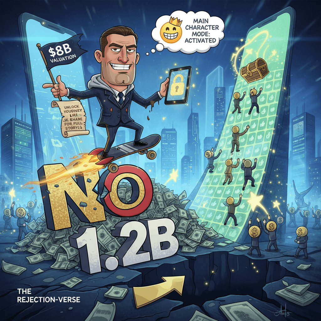 rejected $1.2B to speedrun $8B valuation (story locked behind engagement wall)