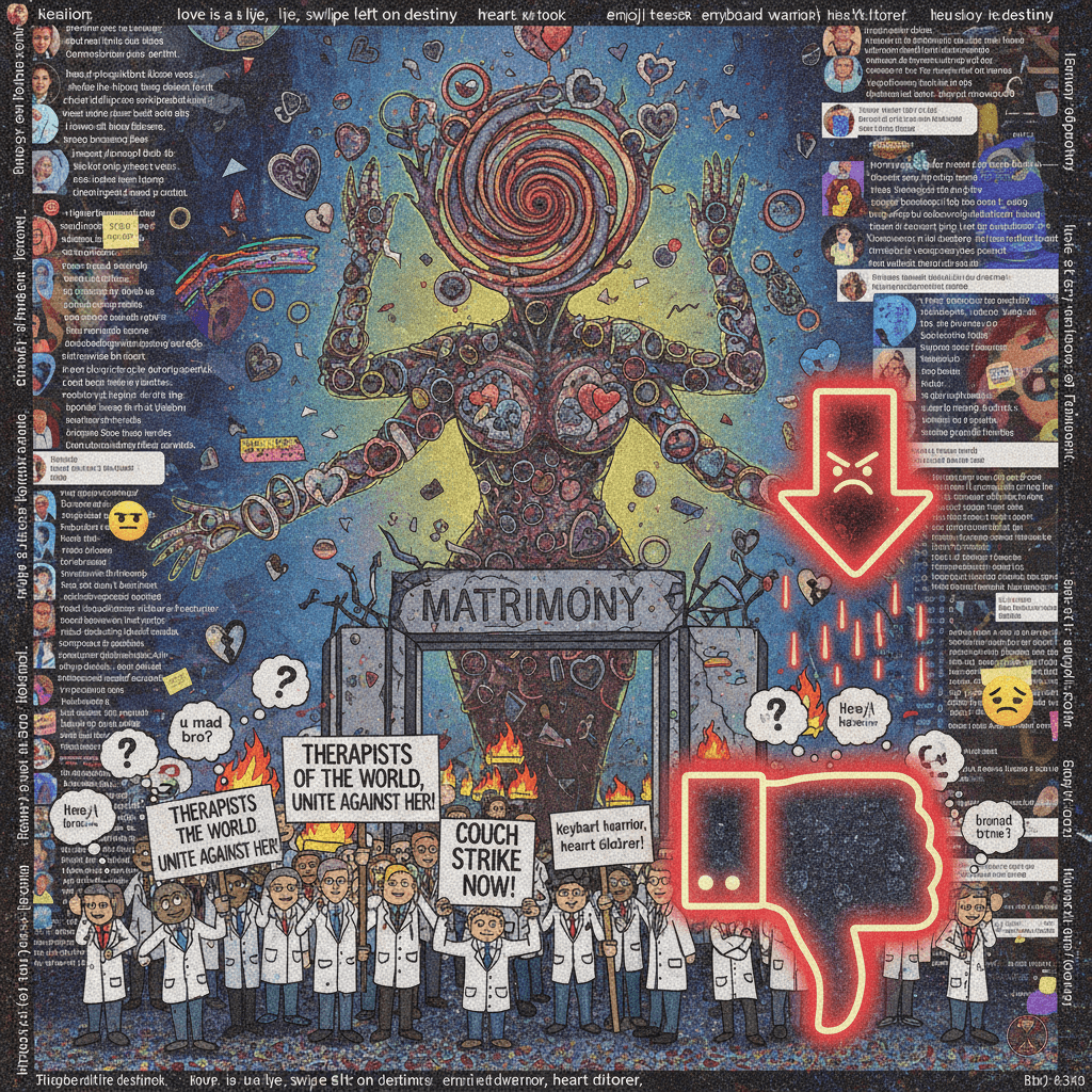 marriages fear her, therapists unionize, downvotes incoming