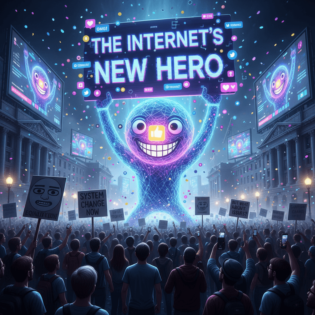 When your protest sign becomes the internet's main character