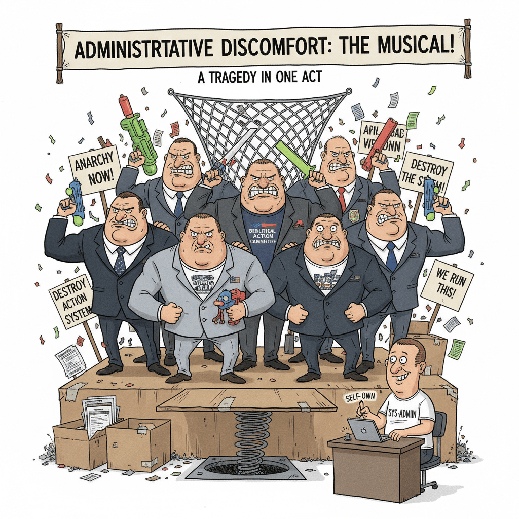 Dudes threatening chaos while setting own humiliation trap