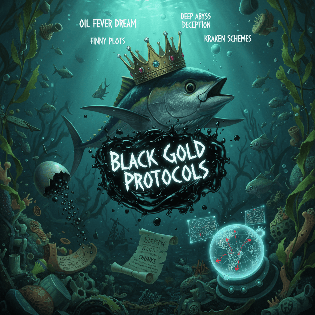 tuna wearing crown hatches oil conspiracy, merciful nowhere protocols chunked