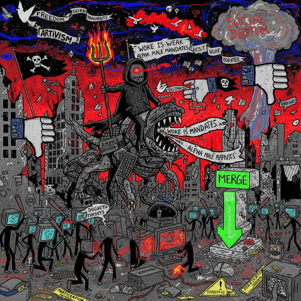 Someone merged edgelord politics with MS Paint and called it activism