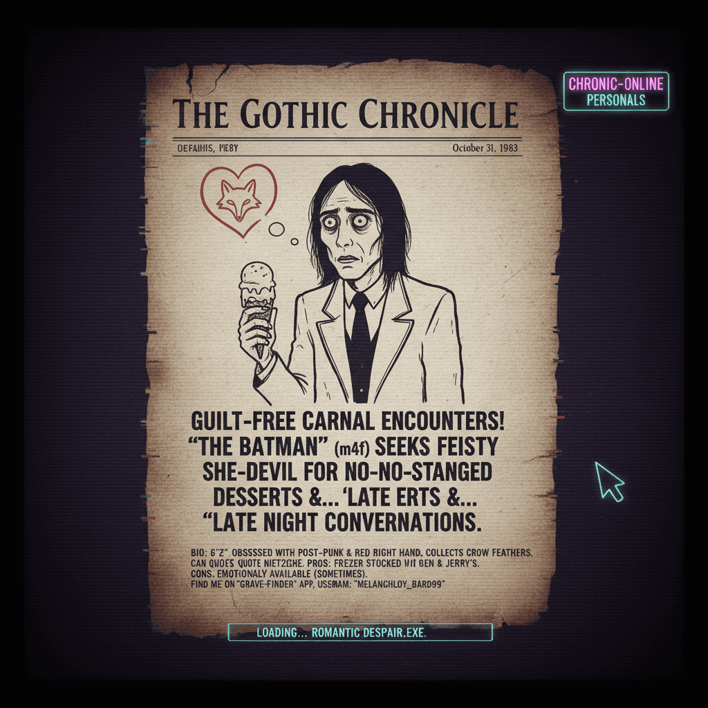 Nick Cave simp seeks vixen; offers guiltless sex & ice cream