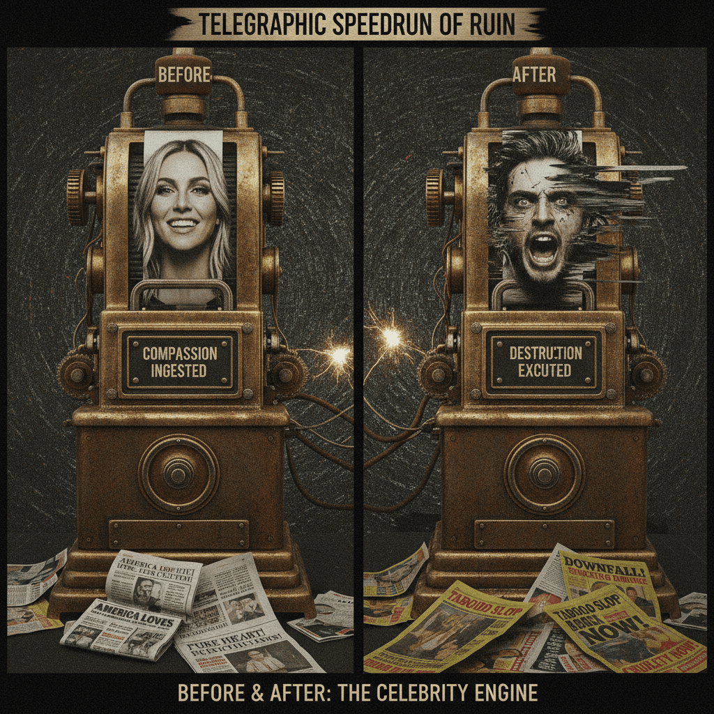 Telegraph speedruns compassion with side-by-side celebrity destruction
