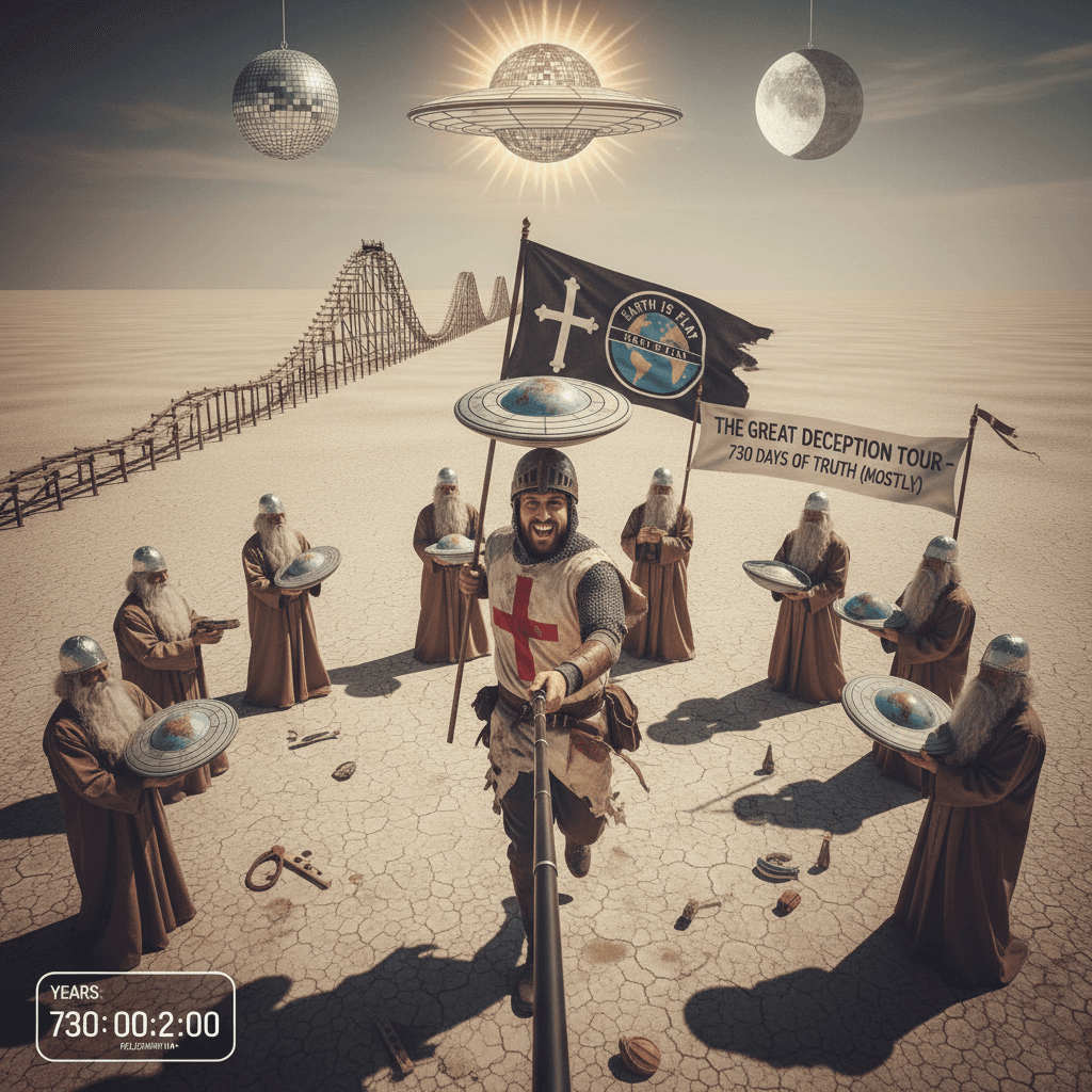 spent 2 years larping as a flat earther for the bit