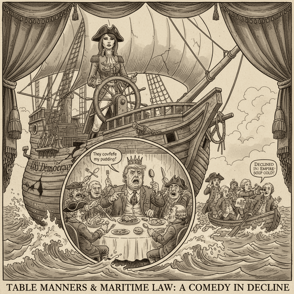 Melania steadies the ship while he fears mutiny at dinner