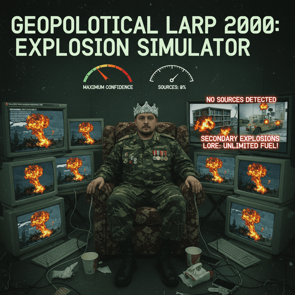 armchair general analyzes explosions with zero sources, maximum confidence