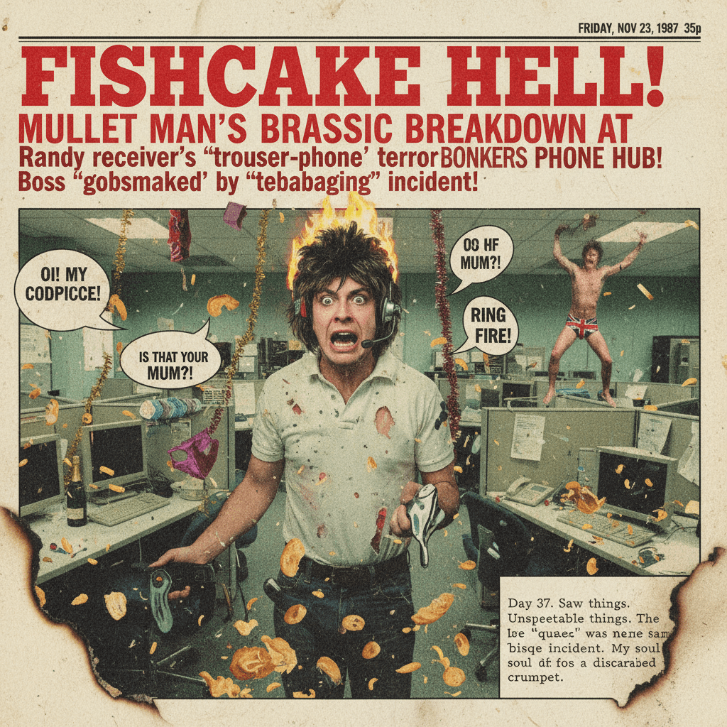 Mullet guy's shift at horny call center: a descent into chaos